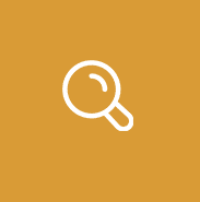 square orange icon magnifying glass
