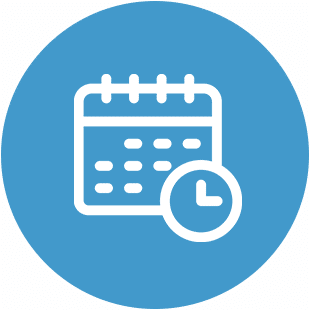 blue circle calendar icon