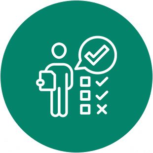 green circle responsibilities icon