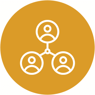 orange circle connected icon
