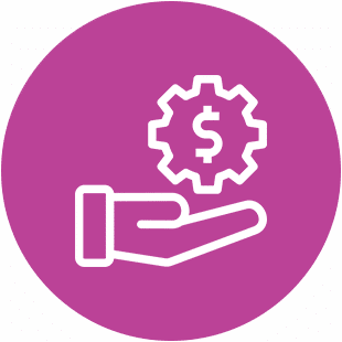 pink circle financial assistance icon